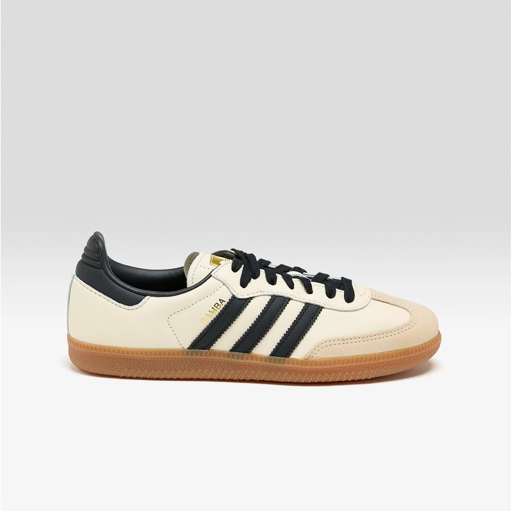 Adidas Sambas Women's Cream and Black Athletic Shoes